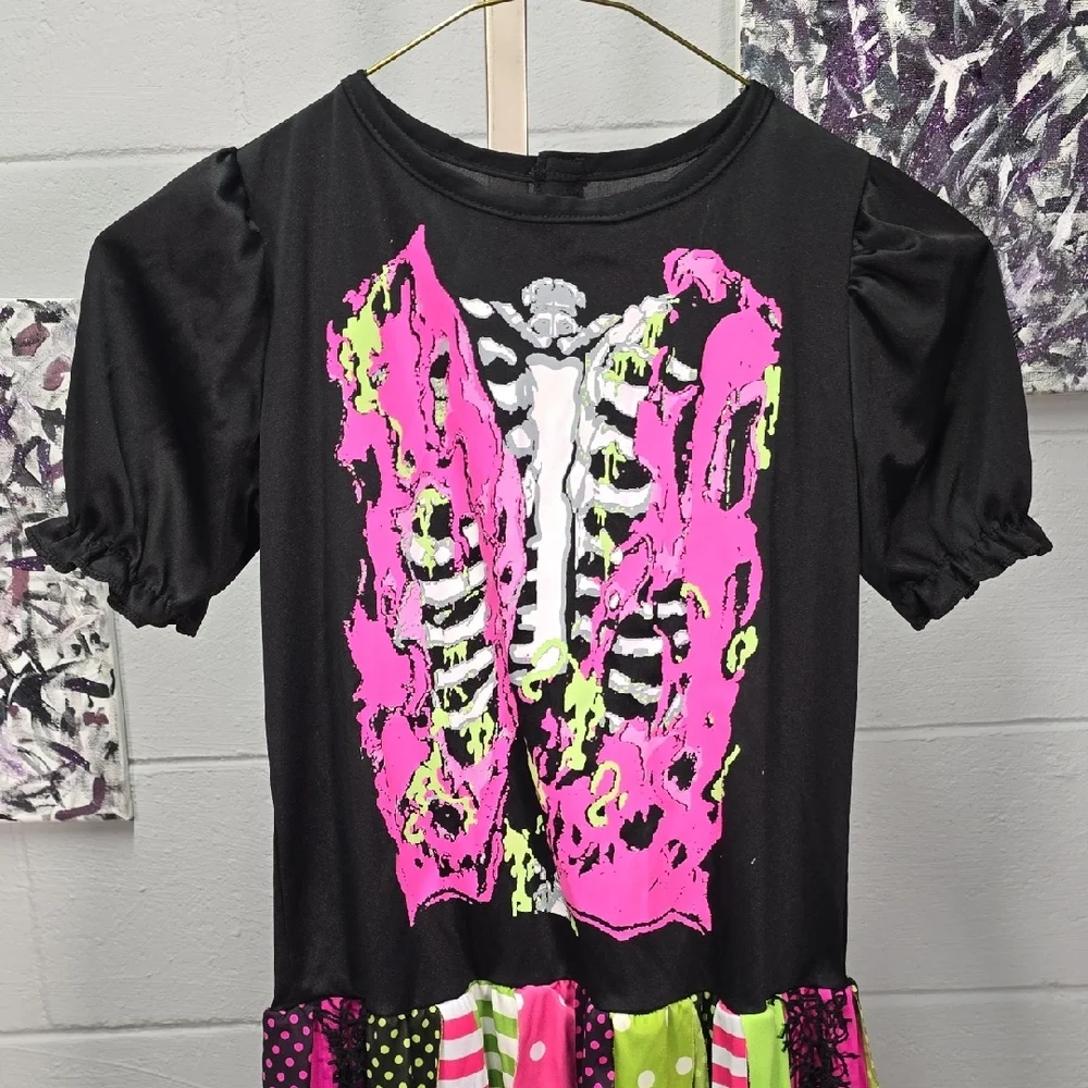 Spirit Black and Pink Skeleton Dress for Kids